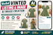 do vinted listing, product upload, ai image generation and SEO