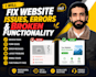 fix website issues, errors and broken functionality