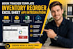 do book tracker template, inventory reorder, excel sheet with ai API integration