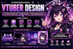 draw vtuber streamer, custom vtuber logo, twitch vtuber vtuber background design
