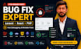 fix laravel, react, PHP, javascript bugs and web app issues