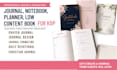 do ebook design low content, journal, lead magnet, canva, workbook design