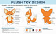 design custom plush toy reference sheet flat sketch tech pack character sheet oc
