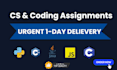 do coding assignments and projects in python, c, java