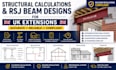 prepare structural calculations and rsj beam designs for UK extensions
