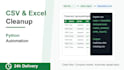 clean CSV excel data and create python automation scripts