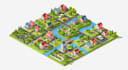 draw isometric projection illustration infographics and map