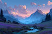 create stunning fantasy background and scenery illustration