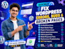 quickly fix website wordpress errors, bugs, and broken websites pages