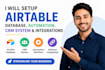 setup airtable database, automation, CRM system and software integrations