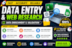 company research, data enrichment and excel data entry