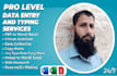 fast and accurate data entry, typing, copy paste, and excel work