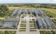 3d prefab greenhouse design with solar, irrigation lighting visualized render