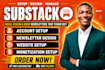 setup substack account manage substack newsletter design, manage substack post