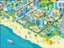 design custom resort map, interactive isometric map, vector tourist digital maps