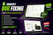 fix your shopify bug, custom shopify coding and shopify store fixes