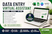 do accurate data entry, copy paste, excel, admin tasks