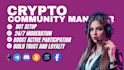 be your crypto telegram discord fb community manager moderator active chatters