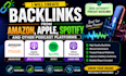 create backlinks from amazon, apple, spotify, and other podcasts