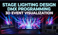 create 3d stage design, lighting design, dmx programming and event visualization