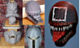 sculpt custom 3d anime mask, 3d helmet 3dmask for realistic printing and cosplay