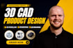 do 3d cad design, industrial design and 3d cad modeling with solidworks for dfm