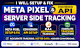 setup meta pixel fix conversion API server side tracking ga4 ecommerce tracking