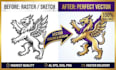 vector tracing, redraw logo, and convert to vector