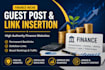 do finance guest post and link insertion on high DR finance blogs