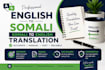 professional english and somali translation