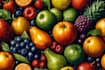 draw food, drink, fruit, vegetables illustration