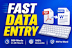 fast typing data entry and PDF conversion