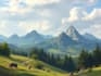paint professional landscape concept art in painterly style