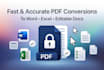 convert PDF to word, excel, and editable documents