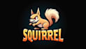 design super squirrel mascot logo with express delivery