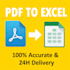 convert PDF to excel accurately in 24h