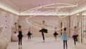 design realistic 3d ballet studio, dance academy, dance hall visualization