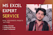 do microsoft excel assignments, projects and any tasks