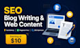 write SEO optimized blog articles and web content