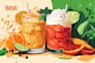 draw food, drinks and any illustrations a cooking theme