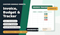 create google sheets invoice, budget, and expense tracker