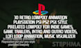create retro ps1 ps2 psx lowpoly animation for games, music video loop animation