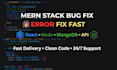 fix API, react, node js, and mongodb errors