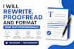 rewrite, proofread and format your text professionally