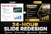 redesign and format your presentation slides in 24hrs