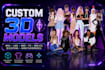 create imvu models, l4d2, mmd, tf2, sims 4 cc, 3d clothing and gmod playermodels