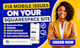 fix squarespace website mobile responsive issue, fix squarespace custom css code