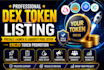 dex token listing, presale launch, liquidity pool setup, erc20 token promotion