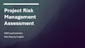 deliver a project risk assessment and improvement plan