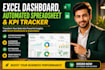 create excel dashboard, automated spreadsheet and KPI tracker